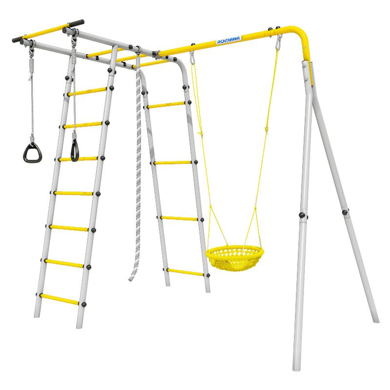 Детский спортивный комплекс для дачи ROMANA Лесная поляна - 3 NEW (Цвет серый/желтый | Детские)