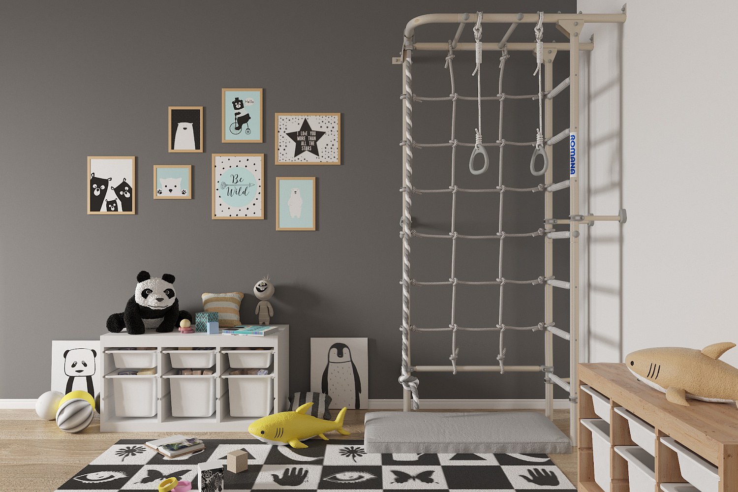 Выбор домашнего спорткомплекса - пристенная шведская стенка в Элисте фото от компании ВИНКО. Интернет-магазин➥i-fun.ru