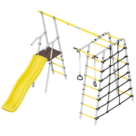 Детский спортивный комплекс для дачи ROMANA Богатырь (Цвет серый/желтый | Качели Без качелей)