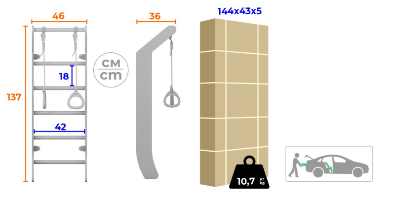 Домашний спортивный комплекс «Шведская стенка ROMANA Eco 3 Luna» в Элисте ВИНКО