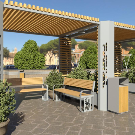 Скамья "Акварель" со спинкой